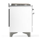 ILVE Majestic III 48-Inch Dual Fuel Range with 5 Sealed Burners + Griddle + French Top, 5.02 cu. ft. Oven, White with Chrome Trim, Liquid Propane, Solid Door, UM48FQNR3WHCLP