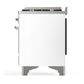 ILVE Majestic III 48-Inch Dual Fuel Range with 5 Sealed Burners + Griddle + French Top, 5.02 cu. ft. Oven, White with Chrome Trim, Liquid Propane, Solid Door, UM48FQNR3WHCLP