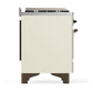 ILVE Majestic III 48-Inch Dual Fuel Range with 5 Sealed Burners + Griddle + French Top, 5.02 cu. ft. Oven, Antique White with Burnished Trim, Natural Gas, Triple Glass Door, UM48FSNR3AWB