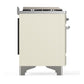 ILVE Majestic III 48-Inch Dual Fuel Range with 5 Sealed Burners + Griddle + French Top, 5.02 cu. ft. Oven, Antique White with Chrome Trim, Liquid Propane, Triple Glass Door, UM48FSNR3AWCLP
