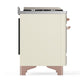 ILVE Majestic III 48-Inch Dual Fuel Range with 5 Sealed Burners + Griddle + French Top, 5.02 cu. ft. Oven, Antique White with Copper Trim, Natural Gas, Triple Glass Door, UM48FSNR3AWP