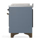 ILVE Majestic III 48-Inch Dual Fuel Range with 5 Sealed Burners + Griddle + French Top, 5.02 cu. ft. Oven, Blue Grey with Burnished Trim, Liquid Propane, Triple Glass Door, UM48FSNR3BGBLP