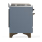 ILVE Majestic III 48-Inch Dual Fuel Range with 5 Sealed Burners + Griddle + French Top, 5.02 cu. ft. Oven, Blue Grey with Burnished Trim, Natural Gas, Triple Glass Door, UM48FSNR3BGB