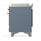 ILVE Majestic III 48-Inch Dual Fuel Range with 5 Sealed Burners + Griddle + French Top, 5.02 cu. ft. Oven, Blue Grey with Chrome Trim, Natural Gas, Triple Glass Door, UM48FSNR3BGC