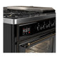 ILVE Majestic III 48-Inch Dual Fuel Range with 5 Sealed Burners + Griddle + French Top, 5.02 cu. ft. Oven, Glossy Black with Burnished Trim, Natural Gas, Triple Glass Door, UM48FSNR3BKB