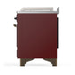 ILVE Majestic III 48-Inch Dual Fuel Range with 5 Sealed Burners + Griddle + French Top, 5.02 cu. ft. Oven, Burgundy with Burnished Trim, Natural Gas, Triple Glass Door, UM48FSNR3BUB