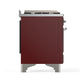 ILVE Majestic III 48-Inch Dual Fuel Range with 5 Sealed Burners + Griddle + French Top, 5.02 cu. ft. Oven, Burgundy with Chrome Trim, Liquid Propane, Triple Glass Door, UM48FSNR3BUCLP