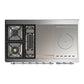 ILVE Majestic III 48-Inch Dual Fuel Range with 5 Sealed Burners + Griddle + French Top, 5.02 cu. ft. Oven, Burgundy with Chrome Trim, Natural Gas, Triple Glass Door, UM48FSNR3BUC