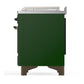 ILVE Majestic III 48-Inch Dual Fuel Range with 5 Sealed Burners + Griddle + French Top, 5.02 cu. ft. Oven, Emerald Green with Burnished Trim, Natural Gas, Triple Glass Door, UM48FSNR3EGB