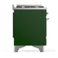 ILVE Majestic III 48-Inch Dual Fuel Range with 5 Sealed Burners + Griddle + French Top, 5.02 cu. ft. Oven, Emerald Green with Chrome Trim, Liquid Propane, Triple Glass Door, UM48FSNR3EGCLP