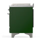 ILVE Majestic III 48-Inch Dual Fuel Range with 5 Sealed Burners + Griddle + French Top, 5.02 cu. ft. Oven, Emerald Green with Chrome Trim, Liquid Propane, Triple Glass Door, UM48FSNR3EGCLP