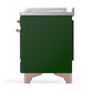 ILVE Majestic III 48-Inch Dual Fuel Range with 5 Sealed Burners + Griddle + French Top, 5.02 cu. ft. Oven, Emerald Green with Copper Trim, Natural Gas, Triple Glass Door, UM48FSNR3EGP