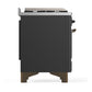 ILVE Majestic III 48-Inch Dual Fuel Range with 5 Sealed Burners + Griddle + French Top, 5.02 cu. ft. Oven, Matte Graphite with Burnished Trim, Natural Gas, Triple Glass Door, UM48FSNR3MGB