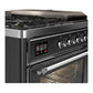 ILVE Majestic III 48-Inch Dual Fuel Range with 5 Sealed Burners + Griddle + French Top, 5.02 cu. ft. Oven, Matte Graphite with Chrome Trim, Natural Gas, Triple Glass Door, UM48FSNR3MGC