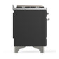 ILVE Majestic III 48-Inch Dual Fuel Range with 5 Sealed Burners + Griddle + French Top, 5.02 cu. ft. Oven, Matte Graphite with Chrome Trim, Natural Gas, Triple Glass Door, UM48FSNR3MGC