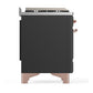 ILVE Majestic III 48-Inch Dual Fuel Range with 5 Sealed Burners + Griddle + French Top, 5.02 cu. ft. Oven, Matte Graphite with Copper Trim, Liquid Propane, Triple Glass Door, UM48FSNR3MGPLP