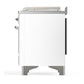 ILVE Majestic III 48-Inch Dual Fuel Range with 5 Sealed Burners + Griddle + French Top, 5.02 cu. ft. Oven, White with Chrome Trim, Liquid Propane, Triple Glass Door, UM48FSNR3WHCLP