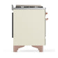 ILVE Majestic III 48-Inch Dual Fuel Range with 5 Sealed Burners + Griddle + French Top, 5.02 cu. ft. Oven, Antique White with Copper Trim, Natural Gas, Solid Door, UM48FSQNR3AWP
