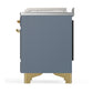 ILVE Majestic III 48-Inch Dual Fuel Range with 5 Sealed Burners + Griddle + French Top, 5.02 cu. ft. Oven, Blue Grey with Brass Trim, Natural Gas, Solid Door, UM48FSQNR3BGG