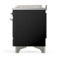 ILVE Majestic III 48-Inch Dual Fuel Range with 5 Sealed Burners + Griddle + French Top, 5.02 cu. ft. Oven, Glossy Black with Chrome Trim, Natural Gas, Solid Door, UM48FSQNR3BKC