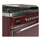 ILVE Majestic III 48-Inch Dual Fuel Range with 5 Sealed Burners + Griddle + French Top, 5.02 cu. ft. Oven, Burgundy with Chrome Trim, Natural Gas, Solid Door, UM48FSQNR3BUC