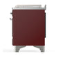 ILVE Majestic III 48-Inch Dual Fuel Range with 5 Sealed Burners + Griddle + French Top, 5.02 cu. ft. Oven, Burgundy with Chrome Trim, Natural Gas, Solid Door, UM48FSQNR3BUC