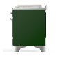 ILVE Majestic III 48-Inch Dual Fuel Range with 5 Sealed Burners + Griddle + French Top, 5.02 cu. ft. Oven, Emerald Green with Chrome Trim, Natural Gas, Solid Door, UM48FSQNR3EGC