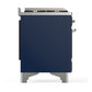 ILVE Majestic III 48-Inch Dual Fuel Range with 5 Sealed Burners + Griddle + French Top, 5.02 cu. ft. Oven, Mightnight Blue with Chrome Trim, Liquid Propane, Solid Door, UM48FSQNR3MBCLP