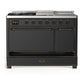 ILVE Majestic III 48-Inch Dual Fuel Range with 5 Sealed Burners + Griddle + French Top, 5.02 cu. ft. Oven, Matte Graphite with Burnished Trim, Liquid Propane, Solid Door, UM48FSQNR3MGBLP