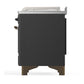 ILVE Majestic III 48-Inch Dual Fuel Range with 5 Sealed Burners + Griddle + French Top, 5.02 cu. ft. Oven, Matte Graphite with Burnished Trim, Natural Gas, Solid Door, UM48FSQNR3MGB