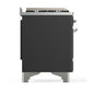 ILVE Majestic III 48-Inch Dual Fuel Range with 5 Sealed Burners + Griddle + French Top, 5.02 cu. ft. Oven, Matte Graphite with Chrome Trim, Liquid Propane, Solid Door, UM48FSQNR3MGCLP
