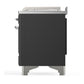 ILVE Majestic III 48-Inch Dual Fuel Range with 5 Sealed Burners + Griddle + French Top, 5.02 cu. ft. Oven, Matte Graphite with Chrome Trim, Natural Gas, Solid Door, UM48FSQNR3MGC