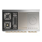 ILVE Majestic III 48-Inch Dual Fuel Range with 5 Sealed Burners + Griddle + French Top, 5.02 cu. ft. Oven, Matte Graphite with Brass Trim, Liquid Propane, Solid Door, UM48FSQNR3MGGLP