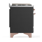 ILVE Majestic III 48-Inch Dual Fuel Range with 5 Sealed Burners + Griddle + French Top, 5.02 cu. ft. Oven, Matte Graphite with Copper Trim, Liquid Propane, Solid Door, UM48FSQNR3MGPLP