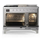 ILVE Majestic III 48-Inch Dual Fuel Range with 5 Sealed Burners + Griddle + French Top, 5.02 cu. ft. Oven, Stainless Steel with Chrome Trim, Liquid Propane, Solid Door, UM48FSQNR3SSCLP