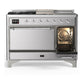 ILVE Majestic III 48-Inch Dual Fuel Range with 5 Sealed Burners + Griddle + French Top, 5.02 cu. ft. Oven, Stainless Steel with Chrome Trim, Liquid Propane, Solid Door, UM48FSQNR3SSCLP