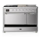 ILVE Majestic III 48-Inch Dual Fuel Range with 5 Sealed Burners + Griddle + French Top, 5.02 cu. ft. Oven, Stainless Steel with Chrome Trim, Natural Gas, Solid Door, UM48FSQNR3SSC