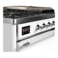 ILVE Majestic III 48-Inch Dual Fuel Range with 5 Sealed Burners + Griddle + French Top, 5.02 cu. ft. Oven, White with Chrome Trim, Liquid Propane, Solid Door, UM48FSQNR3WHCLP