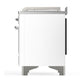 ILVE Majestic III 48-Inch Dual Fuel Range with 5 Sealed Burners + Griddle + French Top, 5.02 cu. ft. Oven, White with Chrome Trim, Liquid Propane, Solid Door, UM48FSQNR3WHCLP