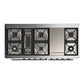 ILVE Majestic III 60-Inch Dual Fuel Range with 9 Sealed Burners + Griddle, 5.8 cu. ft. Oven, Antique White with Burnished Trim, Liquid Propane, Triple Glass Door, UM60FNR3AWBLP