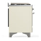 ILVE Majestic III 60-Inch Dual Fuel Range with 9 Sealed Burners + Griddle, 5.8 cu. ft. Oven, Antique White with Chrome Trim, Liquid Propane, Triple Glass Door, UM60FNR3AWCLP