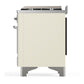 ILVE Majestic III 60-Inch Dual Fuel Range with 9 Sealed Burners + Griddle, 5.8 cu. ft. Oven, Antique White with Chrome Trim, Natural Gas, Triple Glass Door, UM60FNR3AWC