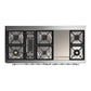 ILVE Majestic III 60-Inch Dual Fuel Range with 9 Sealed Burners + Griddle, 5.8 cu. ft. Oven, Antique White with Chrome Trim, Natural Gas, Triple Glass Door, UM60FNR3AWC