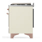 ILVE Majestic III 60-Inch Dual Fuel Range with 9 Sealed Burners + Griddle, 5.8 cu. ft. Oven, Antique White with Copper Trim, Liquid Propane, Triple Glass Door, UM60FNR3AWPLP