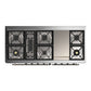 ILVE Majestic III 60-Inch Dual Fuel Range with 9 Sealed Burners + Griddle, 5.8 cu. ft. Oven, Glossy Black with Burnished Trim, Liquid Propane, Triple Glass Door, UM60FNR3BKBLP