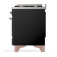 ILVE Majestic III 60-Inch Dual Fuel Range with 9 Sealed Burners + Griddle, 5.8 cu. ft. Oven, Glossy Black with Copper Trim, Natural Gas, Triple Glass Door, UM60FNR3BKP