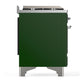 ILVE Majestic III 60-Inch Dual Fuel Range with 9 Sealed Burners + Griddle, 5.8 cu. ft. Oven, Emerald Green with Chrome Trim, Liquid Propane, Triple Glass Door, UM60FNR3EGCLP