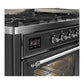 ILVE Majestic III 60-Inch Dual Fuel Range with 9 Sealed Burners + Griddle, 5.8 cu. ft. Oven, Matte Graphite with Chrome Trim, Liquid Propane, Triple Glass Door, UM60FNR3MGCLP