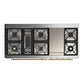 ILVE Majestic III 60-Inch Dual Fuel Range with 9 Sealed Burners + Griddle, 5.8 cu. ft. Oven, Matte Graphite with Brass Trim, Liquid Propane, Triple Glass Door, UM60FNR3MGGLP