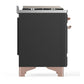 ILVE Majestic III 60-Inch Dual Fuel Range with 9 Sealed Burners + Griddle, 5.8 cu. ft. Oven, Matte Graphite with Copper Trim, Liquid Propane, Triple Glass Door, UM60FNR3MGPLP